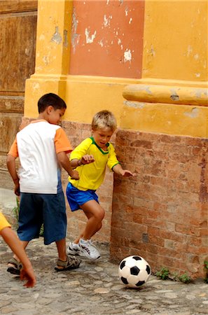 Kids Playing Street Soccer Stock Photo - Rights-Managed, Code: 858-03046618