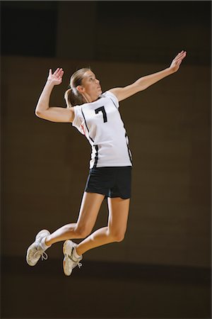 spike - Volleyball Player Striking Mid-Air Stock Photo - Rights-Managed, Code: 858-03046888