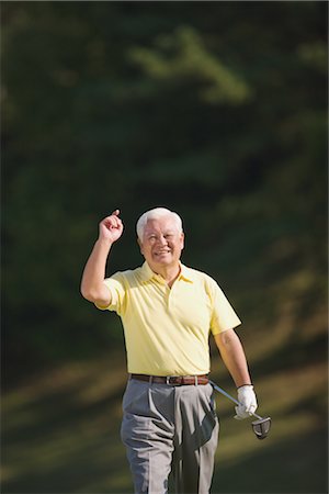 simsearch:858-03050428,k - Senior man excited after making a winning putt Stock Photo - Rights-Managed, Code: 858-03049310