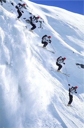 extreme skiing cliff - Skiing Stock Photo - Rights-Managed, Code: 858-03052642