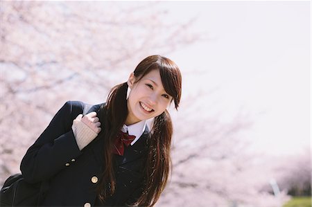 simsearch:859-06380209,k - Cherry Blossoms And High School Girls Stock Photo - Rights-Managed, Code: 859-06380199