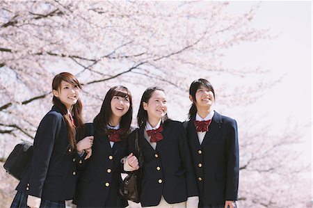 simsearch:859-06380209,k - Cherry Blossoms And High School Girls Stock Photo - Rights-Managed, Code: 859-06380207