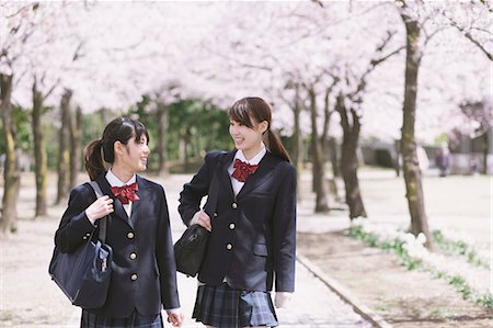 simsearch:614-02984826,k - Cherry Blossoms And High School Girls Stock Photo - Rights-Managed, Code: 859-06380214