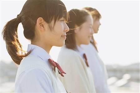 simsearch:859-06380209,k - Portrait of Japanese schoolgirls in their uniforms looking away Stock Photo - Rights-Managed, Code: 859-06404866