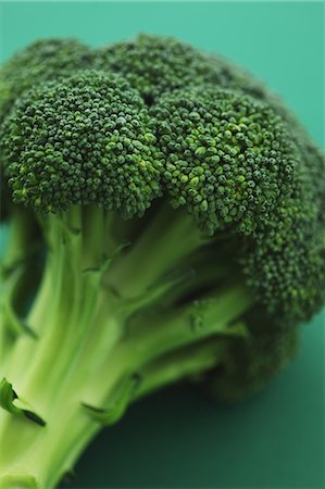 stem - Broccoli on green background Stock Photo - Rights-Managed, Code: 859-06470058
