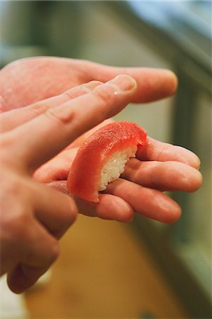 serving gourmet food - Chef preparing sushi Stock Photo - Rights-Managed, Code: 859-06537931