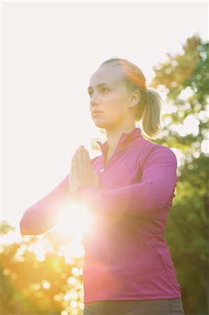 praying position - Woman practicing Yoga Stock Photo - Rights-Managed, Code: 859-06711057