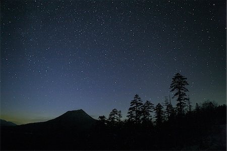 Mt. Oakan And Starry Sky, Hokkaido, Japan Stock Photo - Rights-Managed, Code: 859-07284427