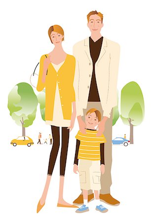 stand infant - Family illustration Photographie de stock - Rights-Managed, Code: 859-07356520