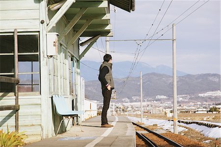 railway retro - Young Japanese man having a train trip across Japan Stock Photo - Rights-Managed, Code: 859-08067041