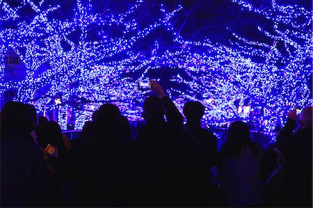 Christmas illuminations at Meguro river, Tokyo, Japan Stock Photo - Rights-Managed, Code: 859-08173128