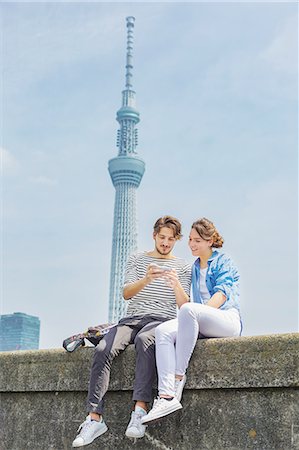 Caucasian couple enjoying sightseeing in Tokyo, Japan Stock Photo - Rights-Managed, Code: 859-08805915