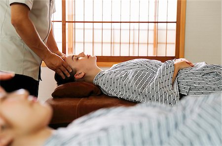 Caucasian woman getting a massage at a spa in Tokyo, Japan Stock Photo - Rights-Managed, Code: 859-08993810