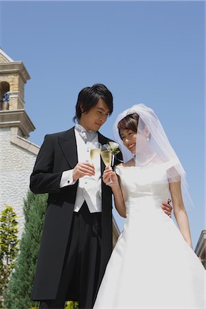 Bride and Groom Toasting Stock Photo - Rights-Managed, Code: 859-03039156