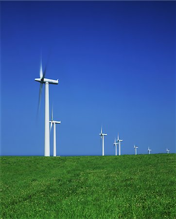 revolve - Wind turbine propellers in field Stock Photo - Rights-Managed, Code: 859-03039667