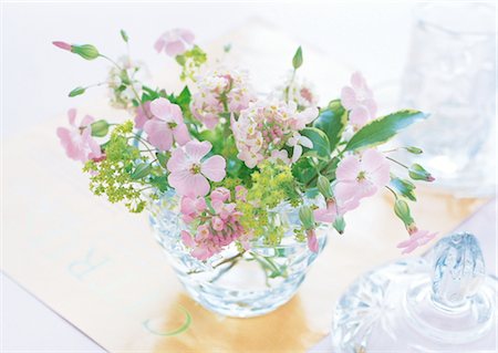 Pink Flowers In A Glass Vase Stock Photo - Rights-Managed, Code: 859-03041556