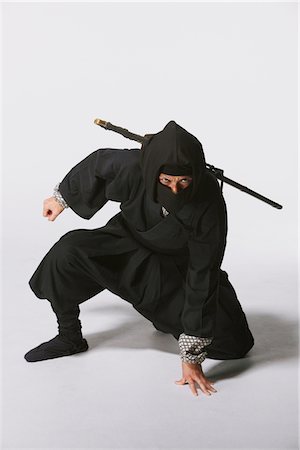 Studio Shot of Ninja on White Background Stock Photo - Rights-Managed, Code: 859-03730740