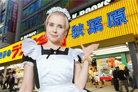 Girl Dressed as Cosplay Maid in Tokyo Stock Photo - Rights-Managed, Code: 859-03730931