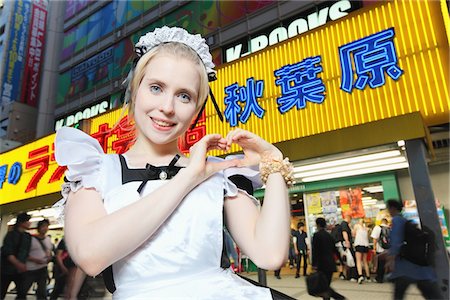 Girl Dressed as Cosplay Maid in Tokyo Stock Photo - Rights-Managed, Code: 859-03730932