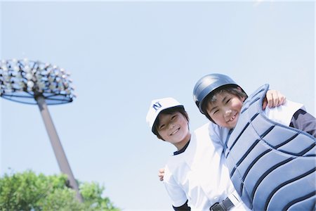 playing baseball - Deux joueurs de Baseball Photographie de stock - Rights-Managed, Code: 859-03755413