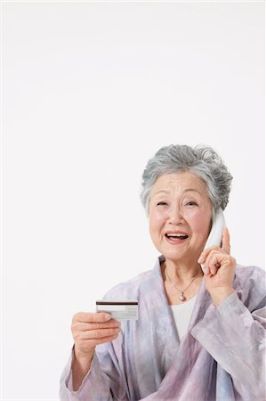 phone one person adult smile elderly - Senior Woman Using Telephone Stock Photo - Rights-Managed, Code: 859-03780025