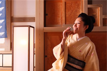 sake - Japanese Lady in Traditional Kimono Stock Photo - Rights-Managed, Code: 859-03811263