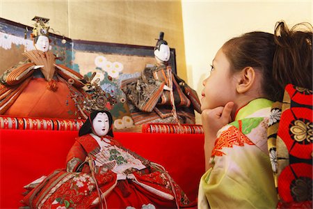 Young Japanese Girl with Traditional Hina Ningyo (Dolls) Stock Photo - Rights-Managed, Code: 859-03811312
