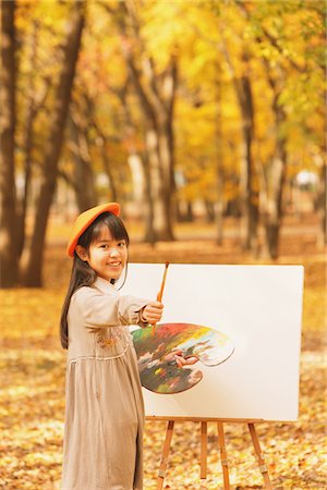simsearch:859-03839388,k - Girl Painting In Autumn Foliage Stock Photo - Rights-Managed, Code: 859-03839374