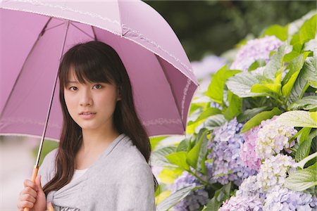 simsearch:859-03983201,k - Young adult woman with umbrella Stock Photo - Rights-Managed, Code: 859-03840143