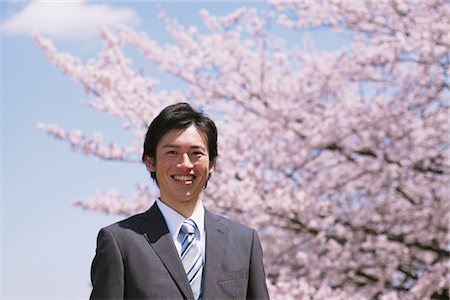 simsearch:859-06380299,k - Businessman in Front of Cherry blossoms Stock Photo - Rights-Managed, Code: 859-03840236