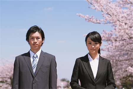 simsearch:859-06380299,k - Businesspeople in Front of Cherry blossoms Stock Photo - Rights-Managed, Code: 859-03840243