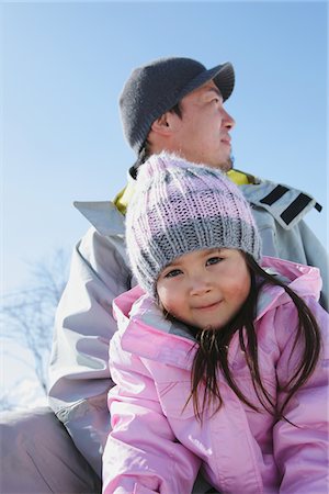 simsearch:859-03840695,k - Father And Daughter sledging In Snow Stock Photo - Rights-Managed, Code: 859-03840693
