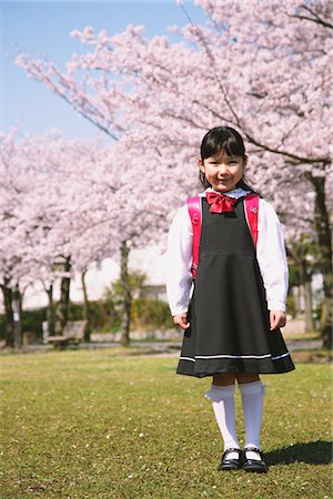 simsearch:862-03712492,k - Cherry blossoms and Girl Stock Photo - Rights-Managed, Code: 859-03840729