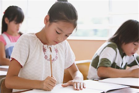 Japanese Student Learning In Classroom Stock Photo - Rights-Managed, Code: 859-03860803