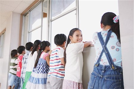 Children Looking Out Through A Window Stock Photo - Rights-Managed, Code: 859-03860855