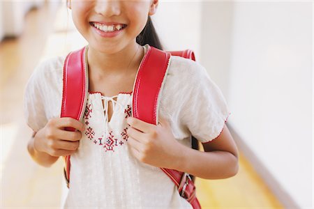 Happy Smiling Girl With School Bag Stock Photo - Rights-Managed, Code: 859-03860873