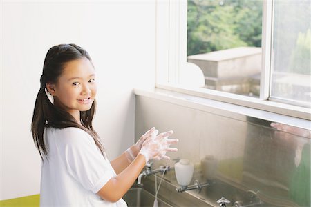 scrubbing - Girl Washing Hands Stock Photo - Rights-Managed, Code: 859-03860927