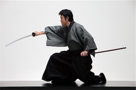 practicing - Japanese Samurai Stock Photo - Rights-Managed, Code: 859-03884583