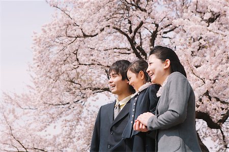 simsearch:400-04416781,k - Famille japonaise sous les cerisiers en fleurs Photographie de stock - Rights-Managed, Code: 859-03884999