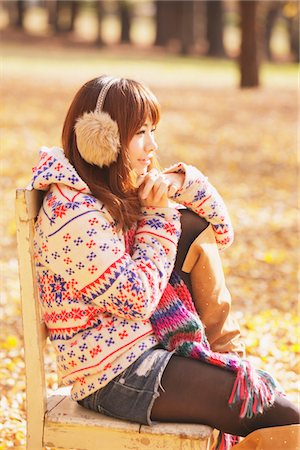 Japanese Women Relaxing On Chair Stock Photo - Rights-Managed, Code: 859-03885426