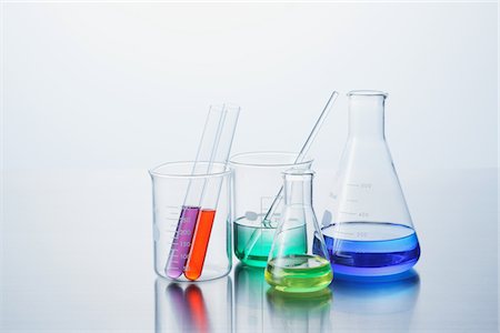 experimenting - Colorful Liquid In Scientific Equipment Stock Photo - Rights-Managed, Code: 859-03982285