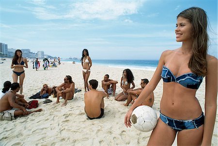 Young people on Copacabana beach,Rio,Brazil Stock Photo - Rights-Managed, Code: 851-02958889