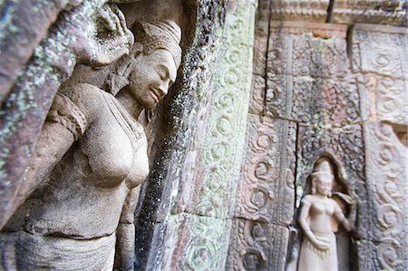 Carvings of dancing Apsara at Prasat Ta Som,Angkor,Siem Reap,Cambodia Stock Photo - Rights-Managed, Code: 851-02959022