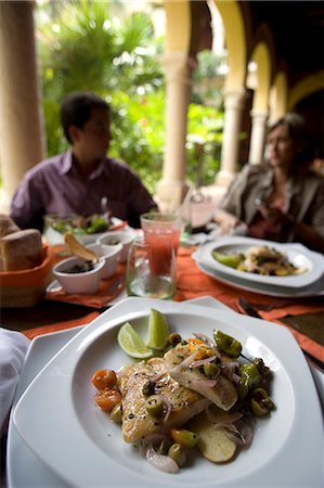 Food on table in restaurant,Cartagena,Colombia Stock Photo - Rights-Managed, Code: 851-02959246