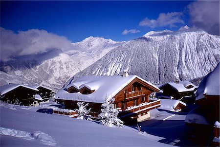 snowy chalet - Chalet,European Alps Stock Photo - Rights-Managed, Code: 851-02959660