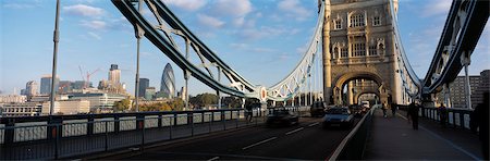 road bridge uk - Looking across Tower Bridge early in the morning towards the city,London,UK. Stock Photo - Rights-Managed, Code: 851-02961612