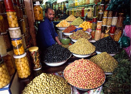 Olives and pickled goods for sale,Marrakesh,Morocco Stock Photo - Rights-Managed, Code: 851-02962130