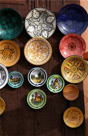 simsearch:700-06038014,k - Traditional ceramic plates in Souk,Marrakech (Marrakesh),Morocco Foto de stock - Con derechos protegidos, Código: 851-02962221