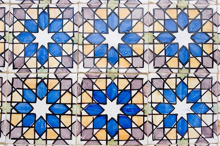 star (shape) - Traditional glazed tiles,Palacio da Pena,Sintra,Portugal Stock Photo - Rights-Managed, Code: 851-02962488