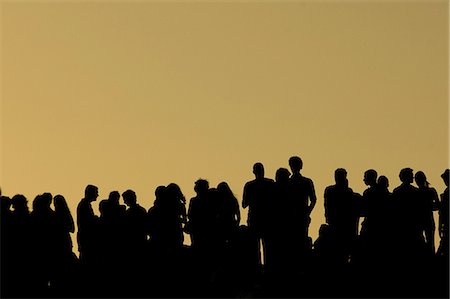 silhouette group people - Silhouettes of summer festival,Parc del Forum,Barcelona,Spain Stock Photo - Rights-Managed, Code: 851-02963067